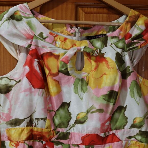 Signature by Robbie Bee Floral Print Midi Dress 16 Vintage Elegant Work Party - Picture 4 of 13